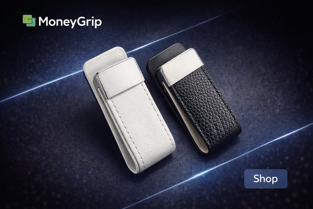 Custom Lettering Leather Money Clip (Slim Card + Cash Holder) MoneyGrip