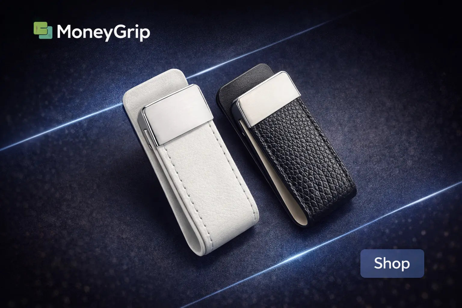 Custom Lettering Leather Money Clip (Slim Card + Cash Holder) MoneyGrip