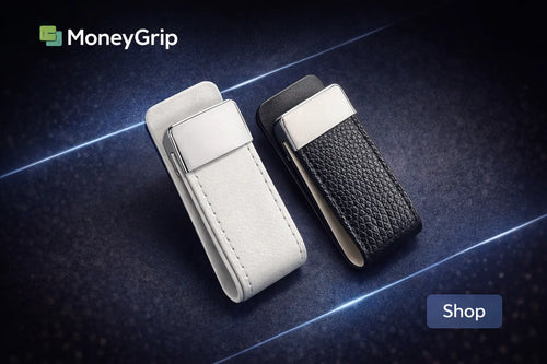Custom Lettering Leather Money Clip (Slim Card + Cash Holder) MoneyGrip