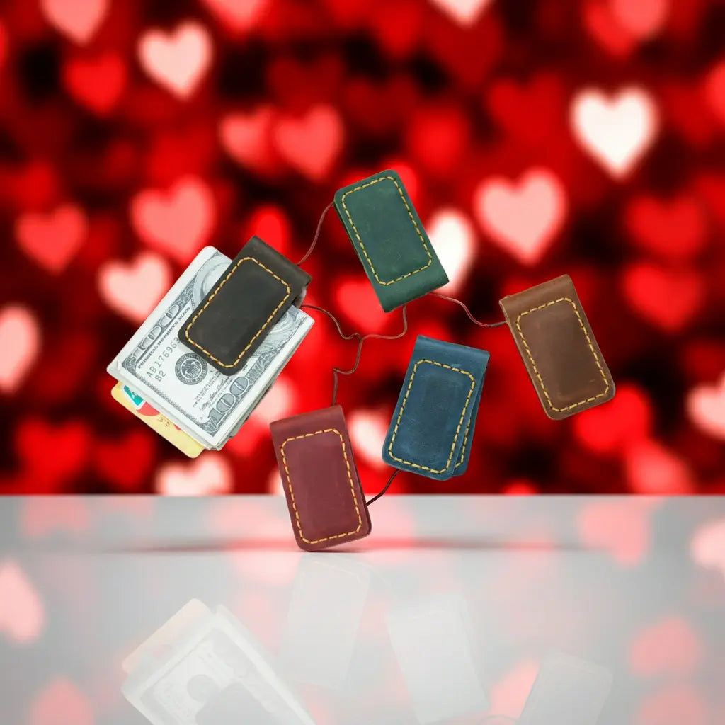 Genuine Leather Magnetic Money Clip Wallet – Slim Front Pocket Cash & Card Holder MoneyGrip