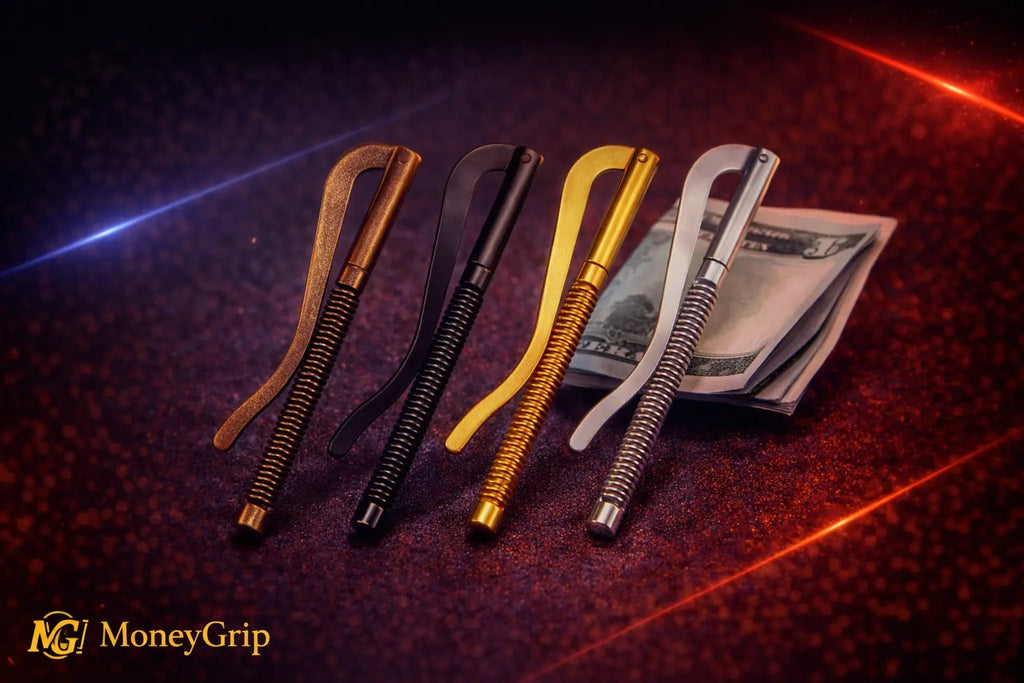 MoneyGrip Metal Money Clip Bar – Spring Cash Holder Replacement (4 Colours) MoneyGrip