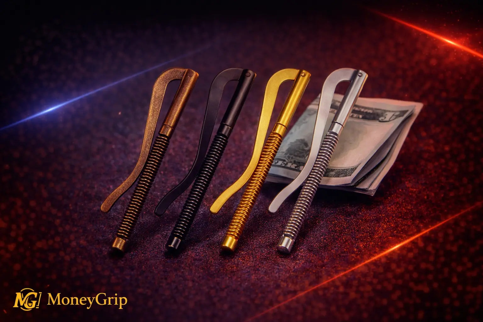 MoneyGrip Metal Money Clip Bar – Spring Cash Holder Replacement (4 Colours) MoneyGrip