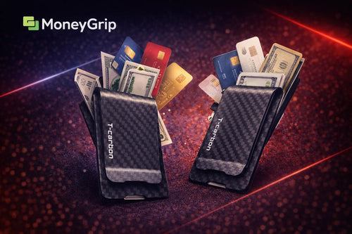 Carbon Fiber Money Clip Wallet - Slim Minimalist Cash & Card Holder (Men’s) MoneyGrip