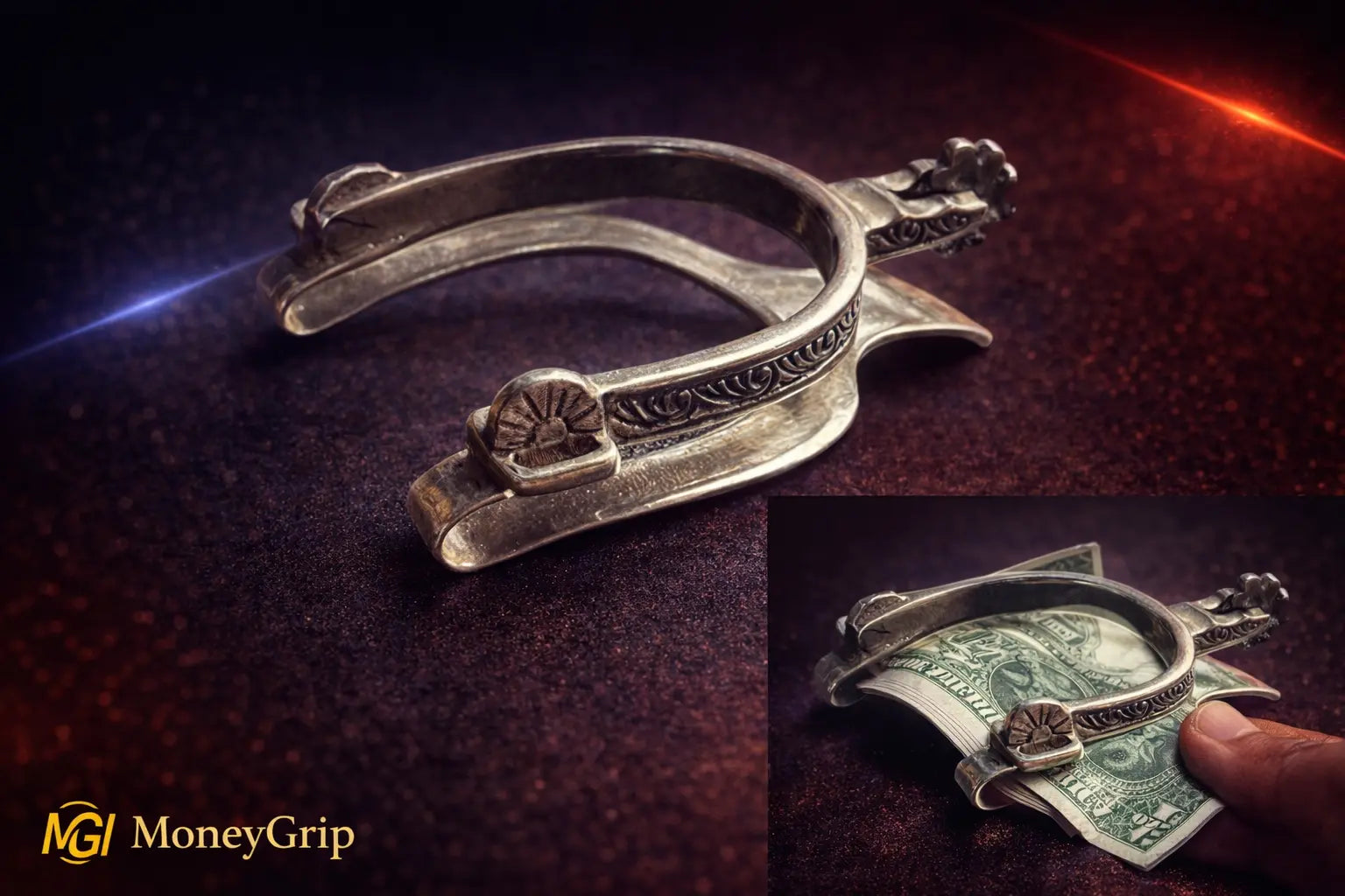 Retro Stainless Steel Money Clip – Vintage Cash Clamp & Card Holder (Minimalist Wallet) MoneyGrip