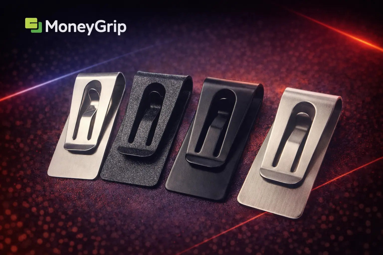 Stainless Steel Money Clip – Slim Silver Cash & Card Holder (Minimalist Wallet) MoneyGrip