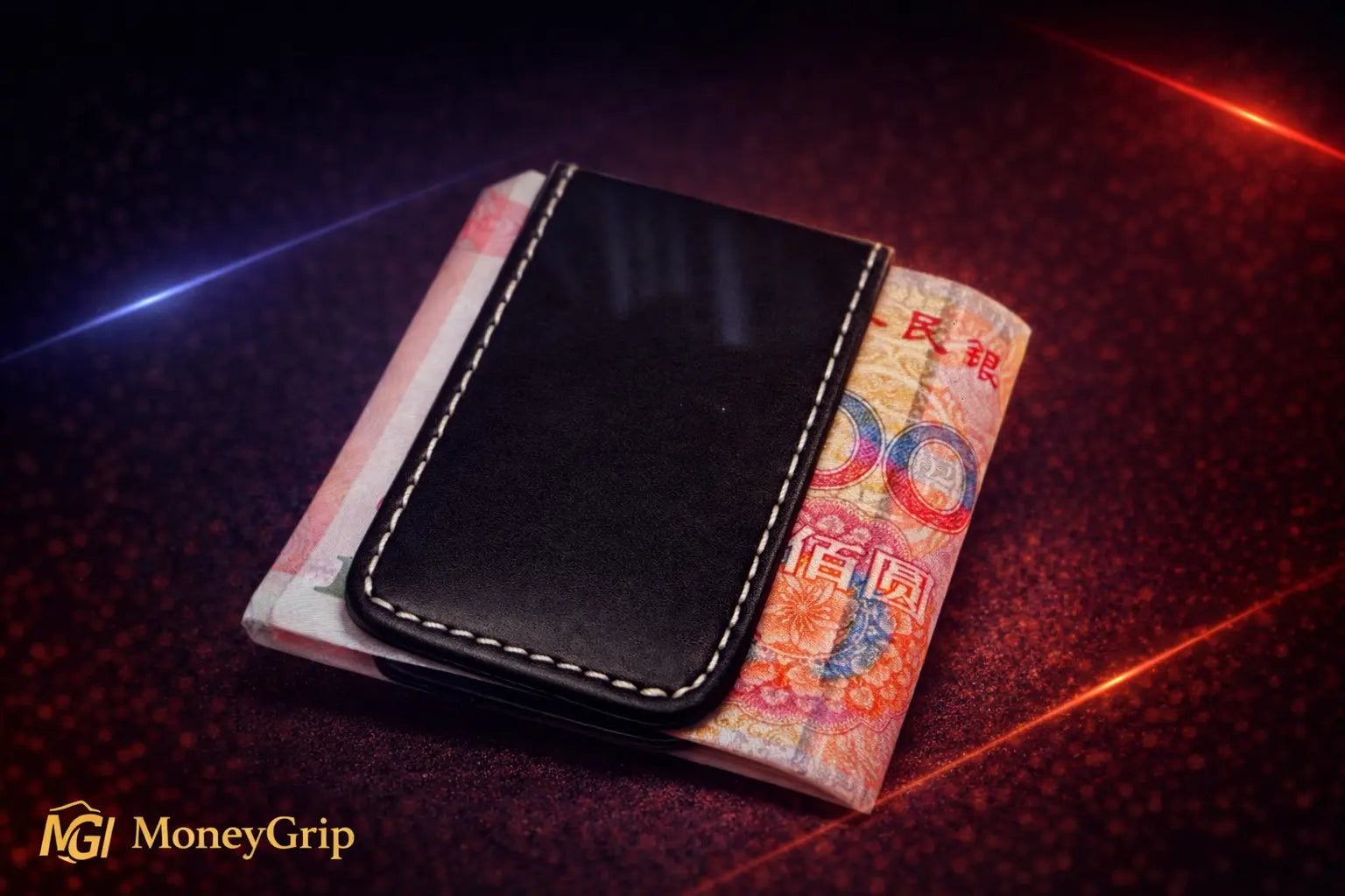 Slim Leather Money Clip Wallet – Card Holder & Cash Clip (Microfiber Synthetic Leather) MoneyGrip