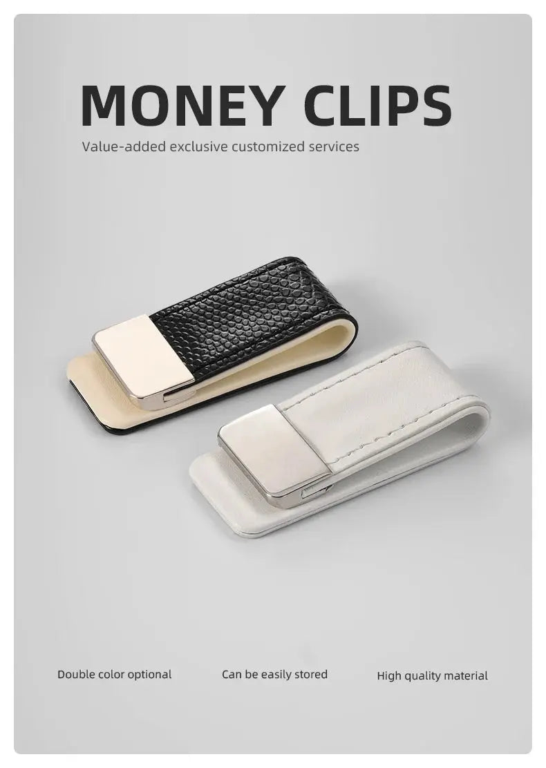 Custom Lettering Leather Money Clip (Slim Card + Cash Holder) MoneyGrip