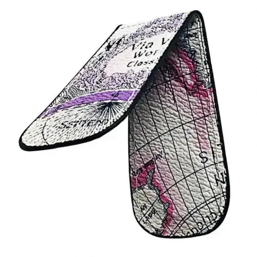 PU Leather Magnetic Money Clip Map Pattern Slim Cash Holder MoneyGrip