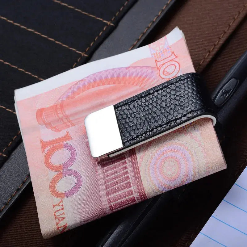 Custom Lettering Leather Money Clip (Slim Card + Cash Holder) MoneyGrip