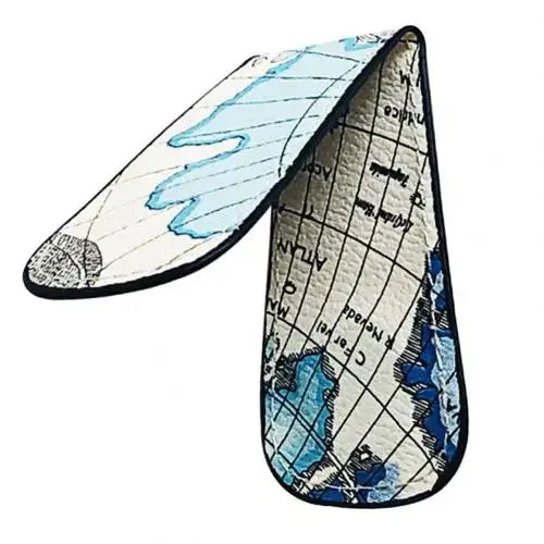 PU Leather Magnetic Money Clip Map Pattern Slim Cash Holder MoneyGrip