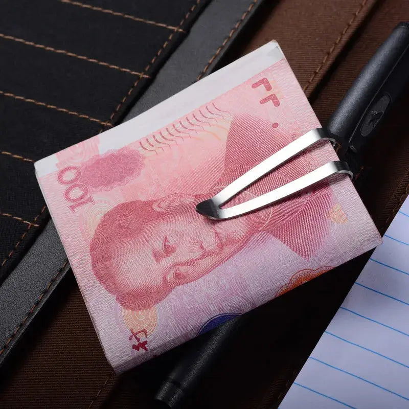 Slim Silver Money Clip – Stainless Steel Cash Clamp MoneyGrip