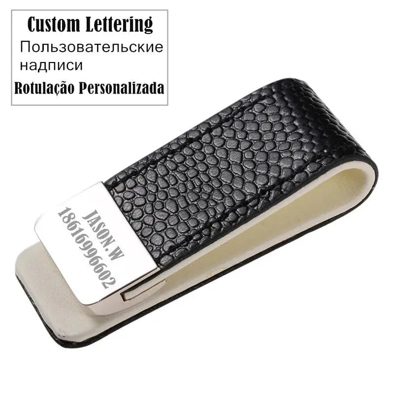 Custom Lettering Leather Money Clip (Slim Card + Cash Holder) MoneyGrip
