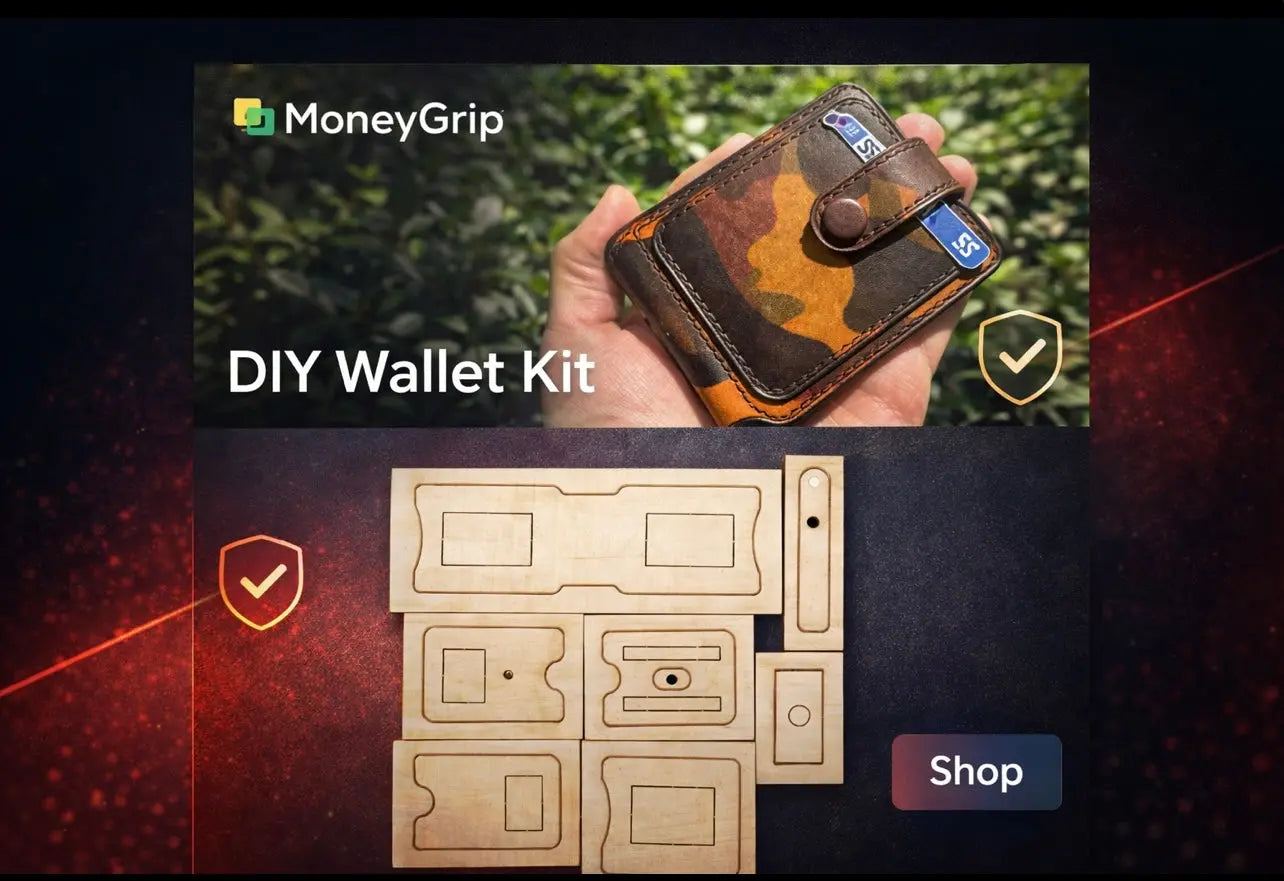 money clip cardholder  wood cutting dies leather craft knife mold cutter MoneyGrip