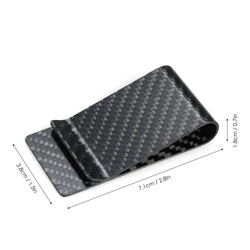 Money Clip Black Carbon Fiber Wallet Money Clip Credit Card Business Card Clip Holder for Men MoneyGrip