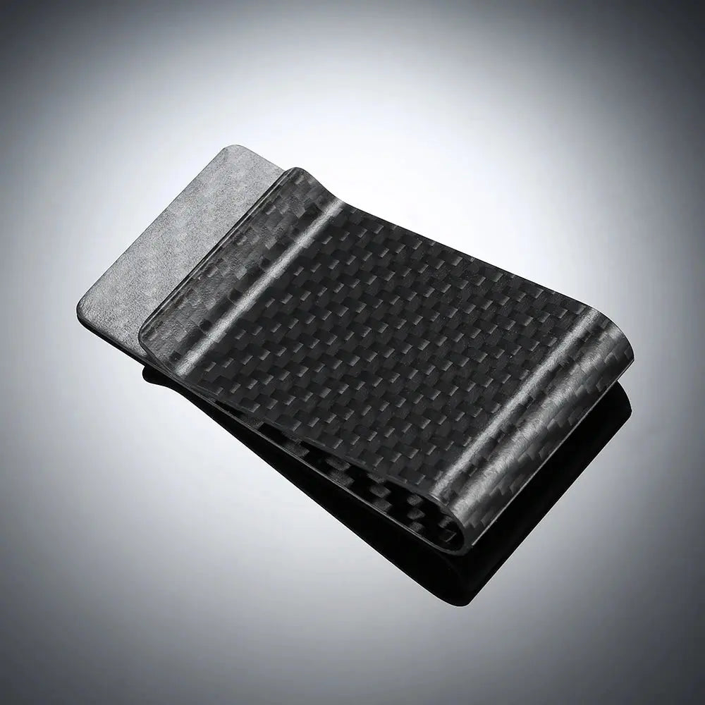 Money Clip Black Carbon Fiber Wallet Money Clip Credit Card Business Card Clip Holder for Men MoneyGrip