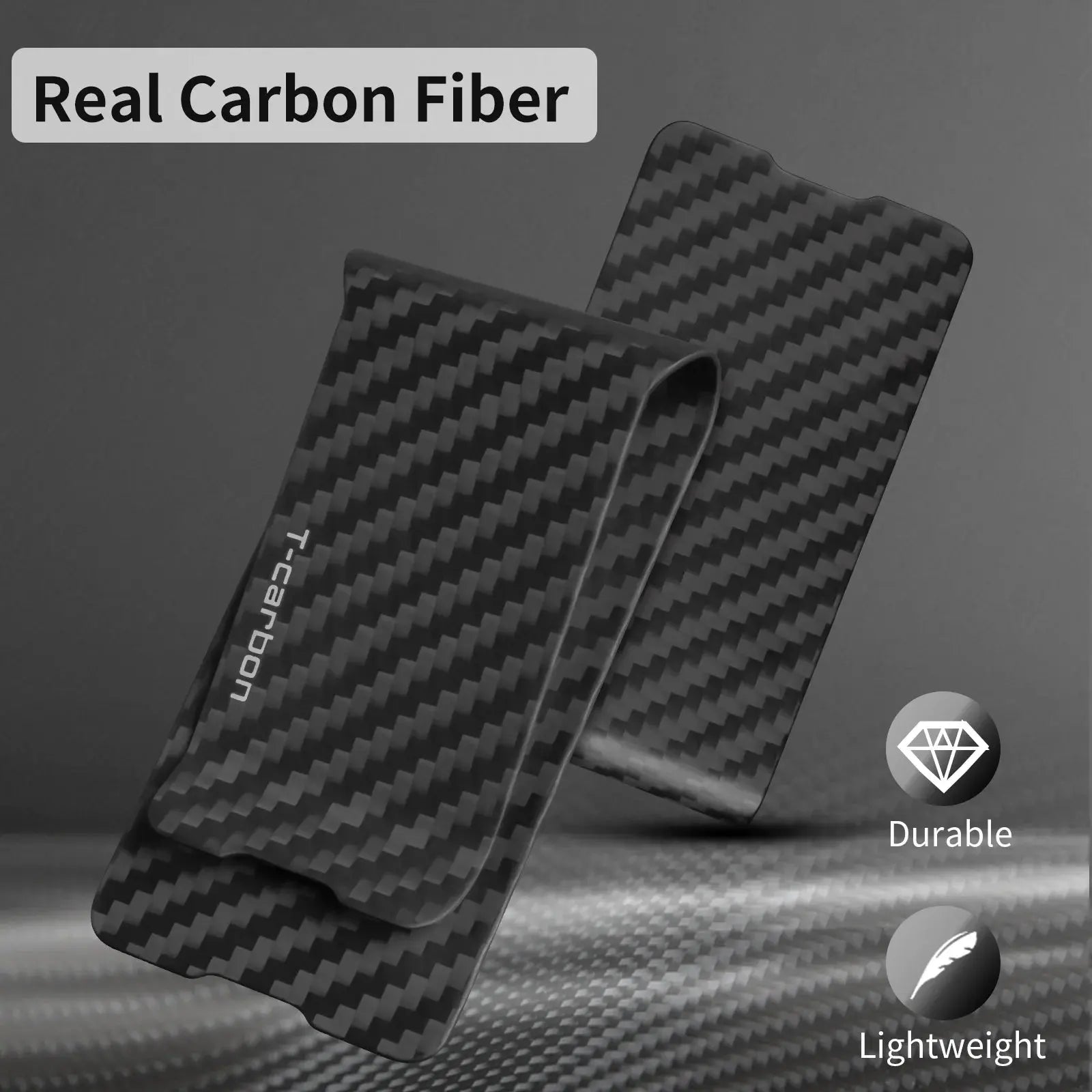 Carbon Fiber Money Clip Wallet - Slim Minimalist Cash & Card Holder (Men’s) MoneyGrip