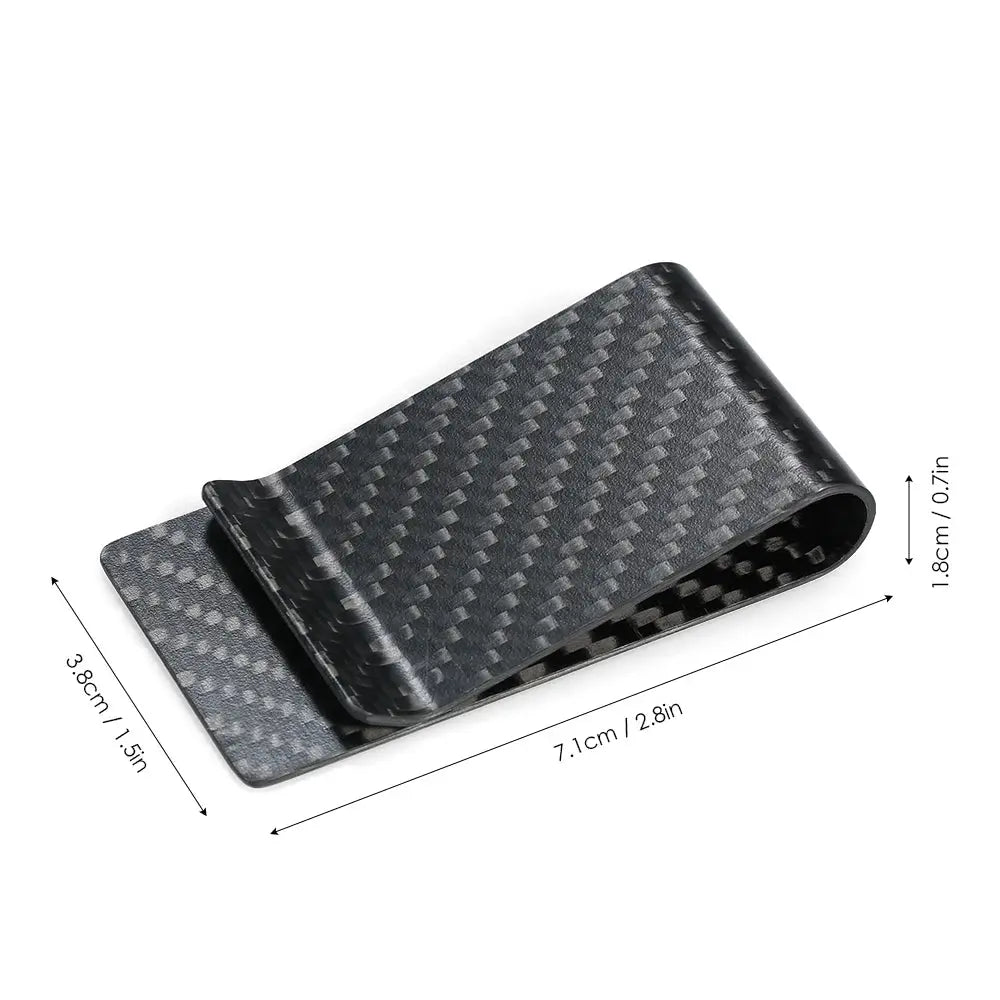 Money Clip Black Carbon Fiber Wallet Money Clip Credit Card Business Card Clip Holder for Men MoneyGrip