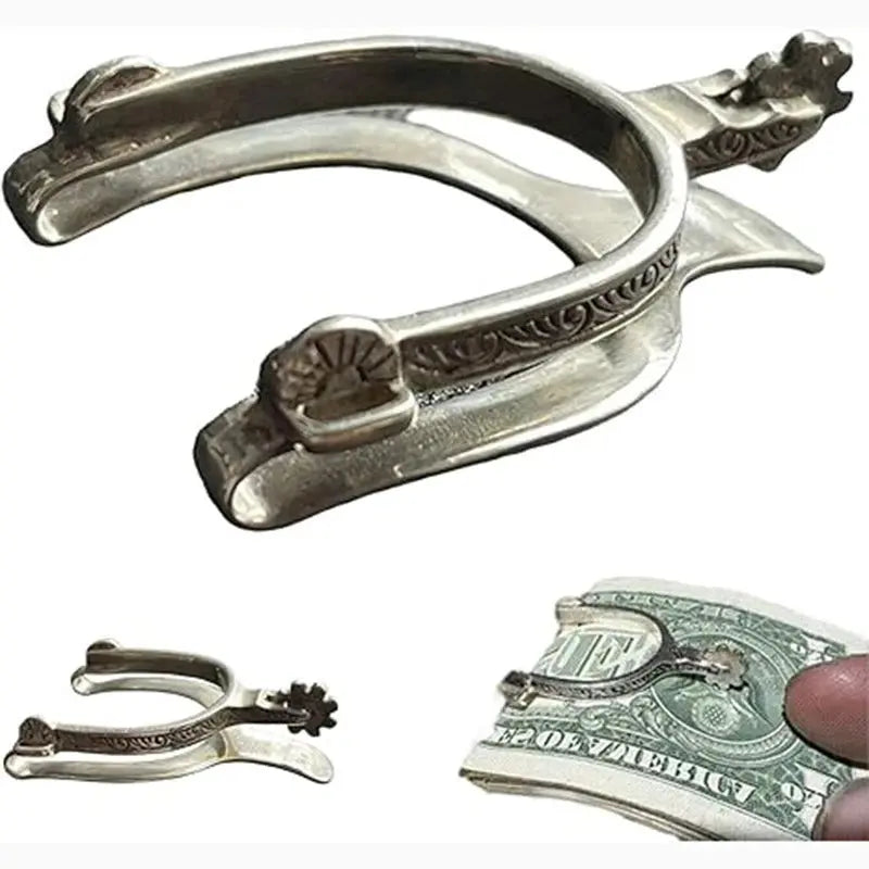 Retro Stainless Steel Money Clip – Vintage Cash Clamp & Card Holder (Minimalist Wallet) MoneyGrip