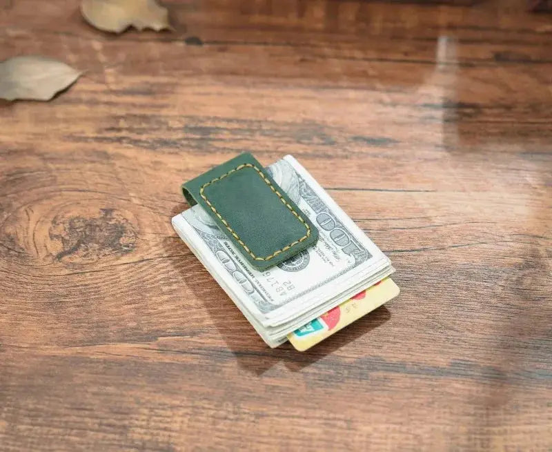 Genuine Leather Magnetic Money Clip Wallet – Slim Front Pocket Cash & Card Holder MoneyGrip