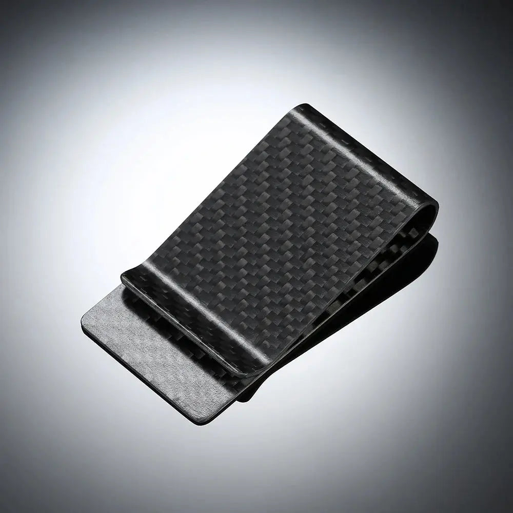 Money Clip Black Carbon Fiber Wallet Money Clip Credit Card Business Card Clip Holder for Men MoneyGrip