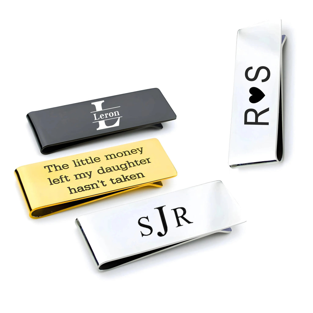 MoneyGrip Custom Stainless Steel Money Clip – Slim Cash & Card Holder (4 Colors) MoneyGrip