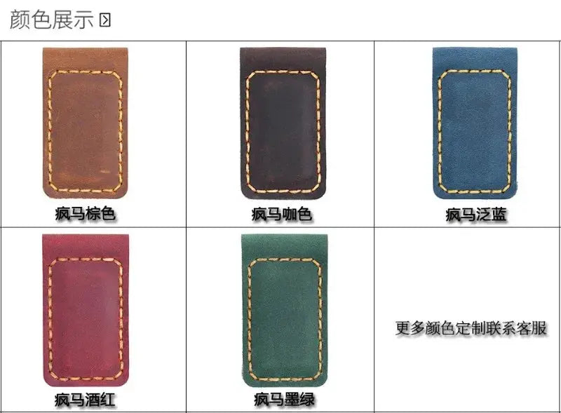 Genuine Leather Magnetic Money Clip Wallet – Slim Front Pocket Cash & Card Holder MoneyGrip