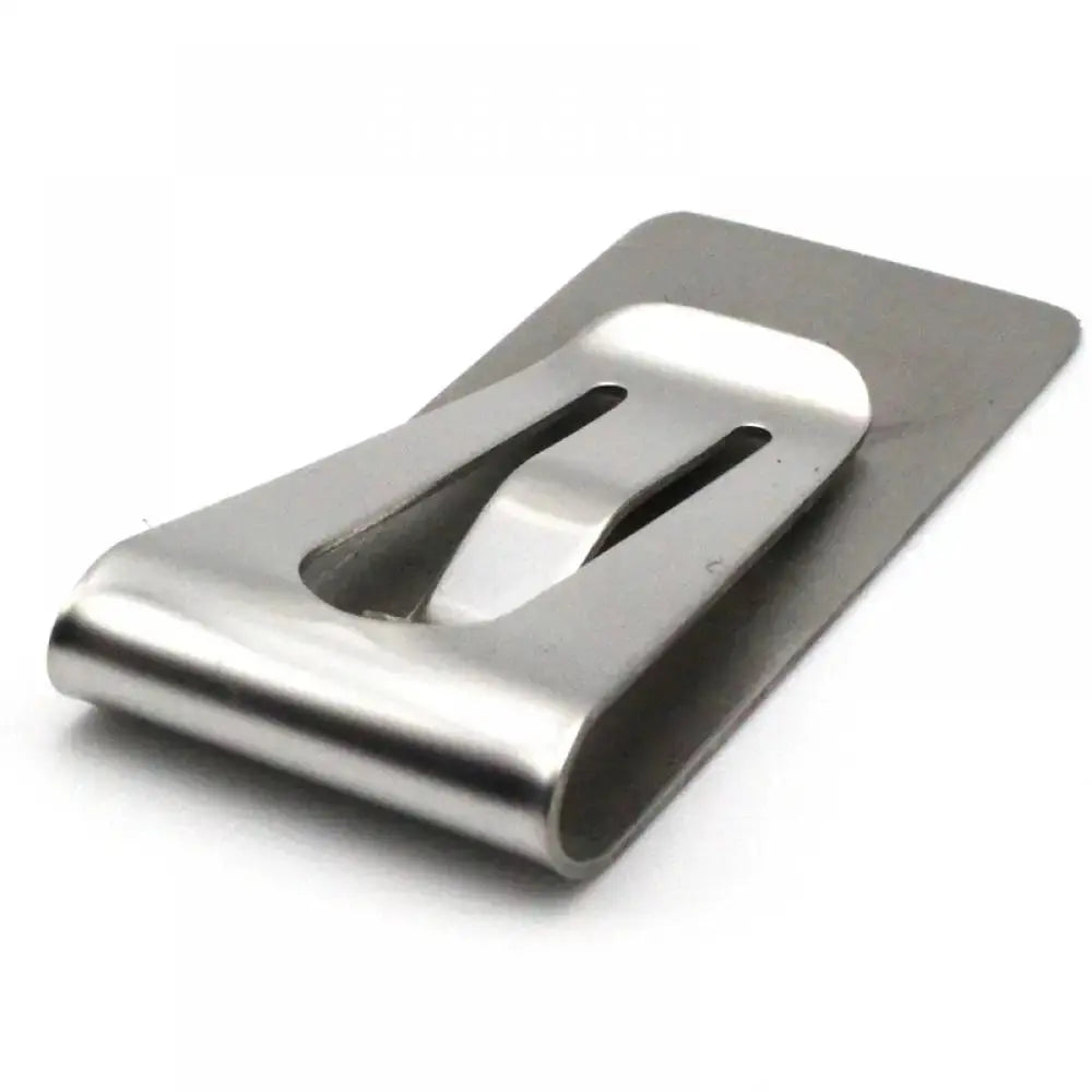 Stainless Steel Money Clip – Slim Silver Cash & Card Holder (Minimalist Wallet) MoneyGrip
