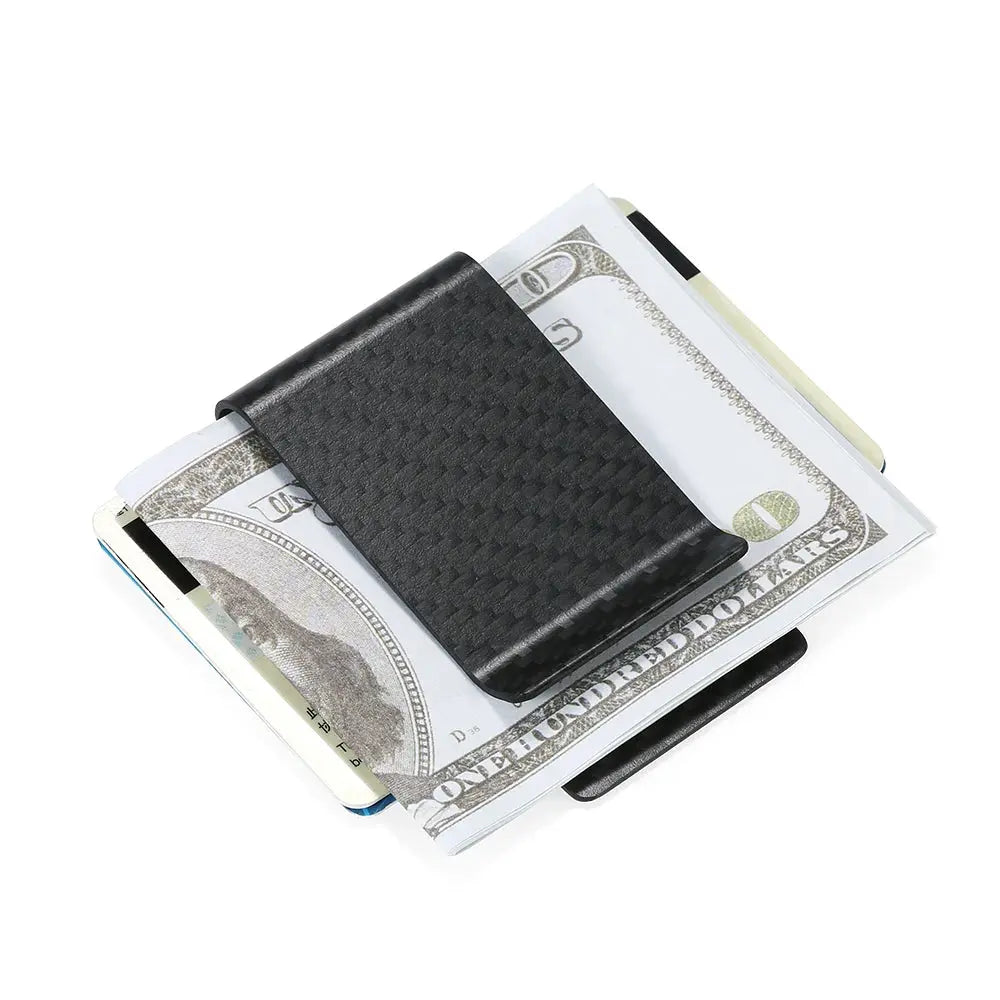 Money Clip Black Carbon Fiber Wallet Money Clip Credit Card Business Card Clip Holder for Men MoneyGrip