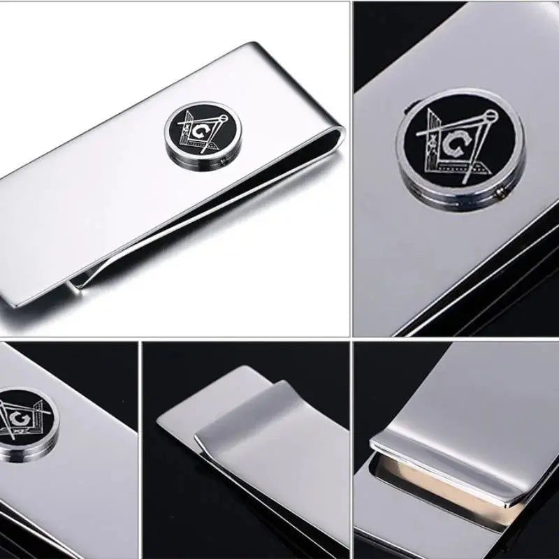 MoneyGrip Titanium Steel Money Clip – Slim Cash & Card Holder (Emblem Design) MoneyGrip