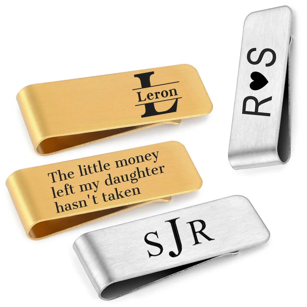 MoneyGrip Custom Stainless Steel Money Clip – Slim Cash & Card Holder (4 Colors) MoneyGrip