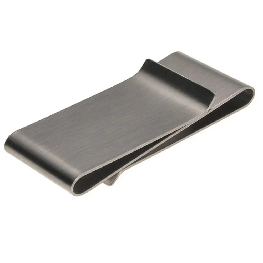 Stainless Steel Money Clip – Slim Silver Cash & Card Holder (Minimalist Wallet) MoneyGrip