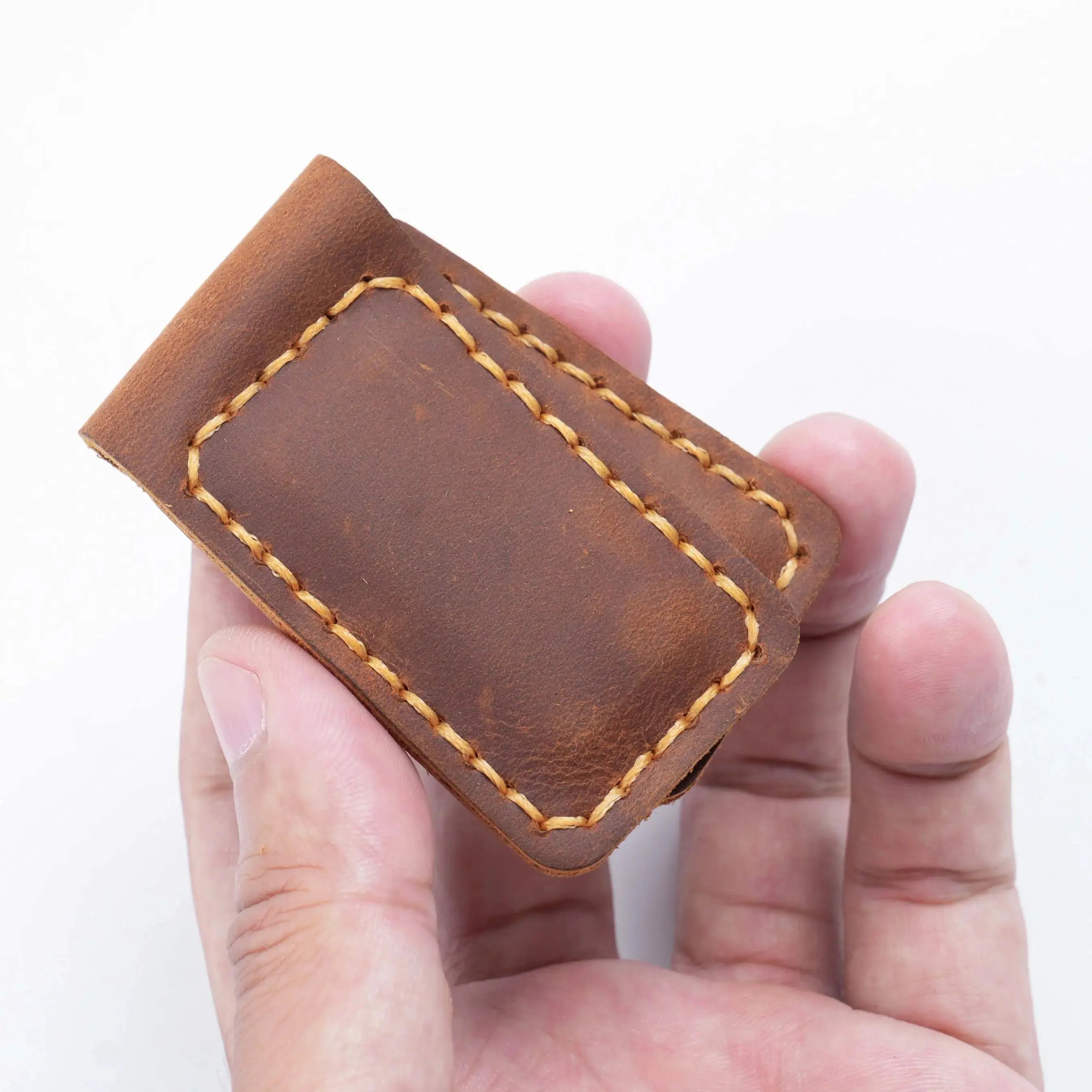 Vintage Leather Magnetic Money Clip (Genuine Cow Leather) MoneyGrip