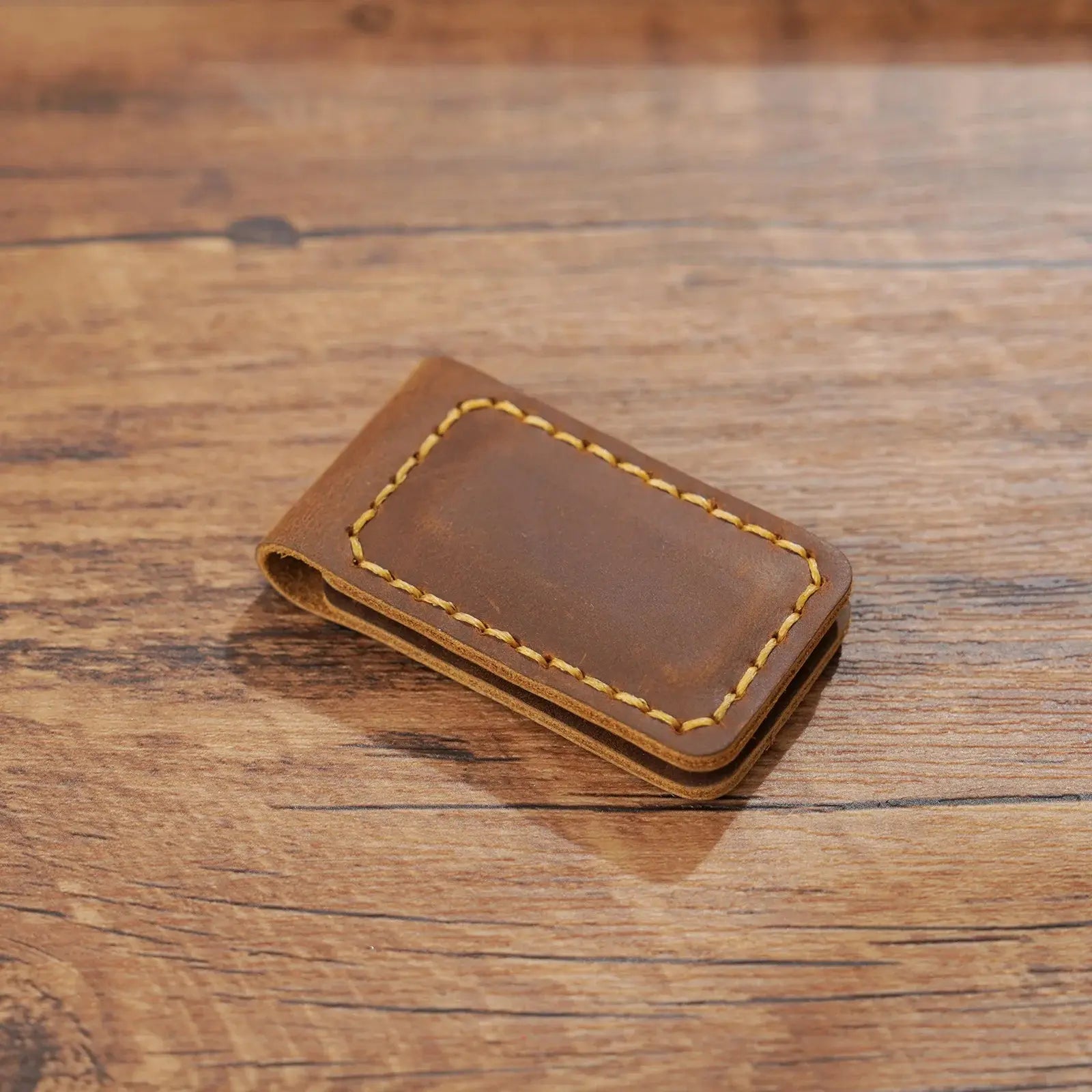 Genuine Leather Magnetic Money Clip Wallet – Slim Front Pocket Cash & Card Holder MoneyGrip