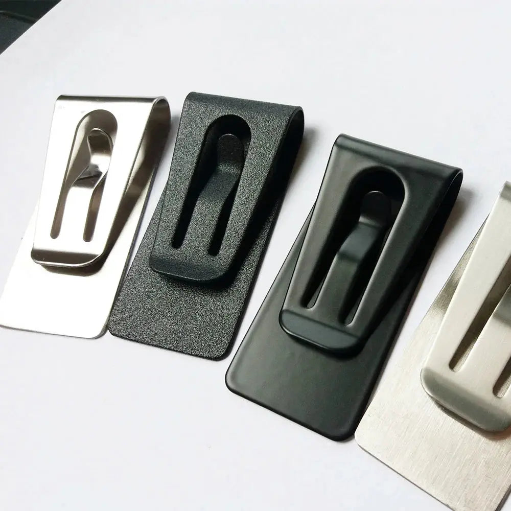 Stainless Steel Money Clip – Slim Silver Cash & Card Holder (Minimalist Wallet) MoneyGrip